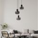 Pendule, Lustre suspendate - Lustra cu 3 pendule design modern CINZIA fumuriu