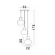 Pendule, Lustre suspendate - Lustra cu 3 pendule design modern CINZIA fumuriu
