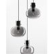 Pendule, Lustre suspendate - Lustra cu 3 pendule design modern CINZIA fumuriu