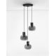 Pendule, Lustre suspendate - Lustra cu 3 pendule design modern CINZIA fumuriu