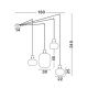 Pendule, Lustre suspendate - Lustra cu 4 pendule design modern CINZIA fumuriu