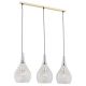 Pendule, Lustre suspendate - Lustra cu 3 Pendule sticla design decorativ SANTANA auriu/transparent