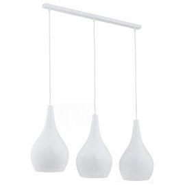 Pendule, Lustre suspendate - Lustra cu 3 Pendule sticla design decorativ SANTANA alba opal
