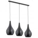 Lustra cu 3 Pendule sticla design decorativ SANTANA neagra