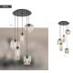 Pendule, Lustre suspendate - Lustra cu 5 Pendule sticla design decorativ SERAFINO