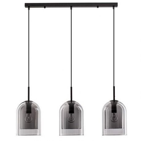 Pendule, Lustre suspendate - Lustra cu 3 pendule modern Velor fumuriu