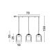 Pendule, Lustre suspendate - Lustra cu 3 pendule modern Velor fumuriu