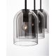 Pendule, Lustre suspendate - Lustra cu 3 pendule modern Velor fumuriu