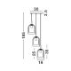 Pendule, Lustre suspendate - Lustra cu 3 pendule modern Velor fumuriu
