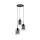 Pendule, Lustre suspendate - Lustra cu 3 pendule modern Velor fumuriu