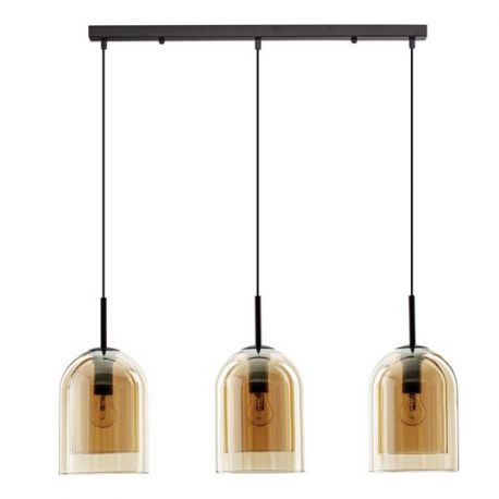 Pendule, Lustre suspendate - Lustra cu 3 pendule modern Velor champagne