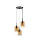 Pendule, Lustre suspendate - Lustra cu 3 pendule modern Velor champagne