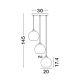 Pendule, Lustre suspendate - Lustra cu 3 pendule modern PALMER fumuriu