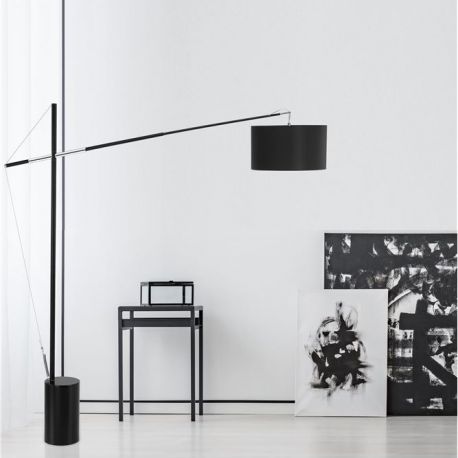 Lampadare - Lampadar, lampa de podea moderna cu inaltime reglabila Traccia negru