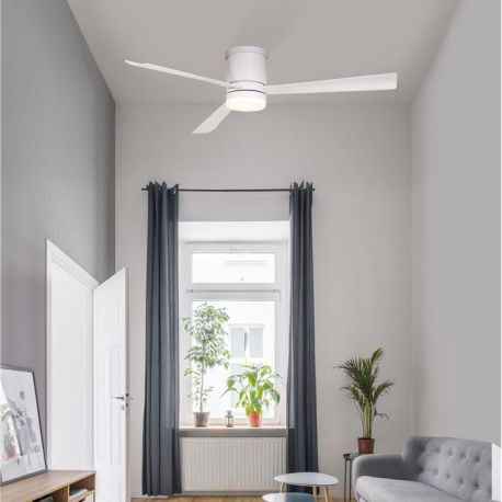 Lustre cu ventilator - Ventilator de tavan cu telecomanda si iluminat SILKY alb