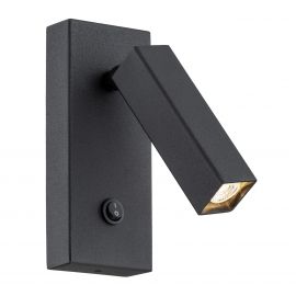 Aplice, corpuri de iluminat pentru pereti - Aplica de perete reglabila stil minimalist ROCK neagra