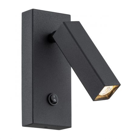 Aplice, corpuri de iluminat pentru pereti - Aplica de perete reglabila stil minimalist ROCK neagra