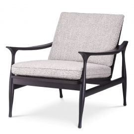 Fotoliu elegant design LUX Manzo negru / bouclé grey