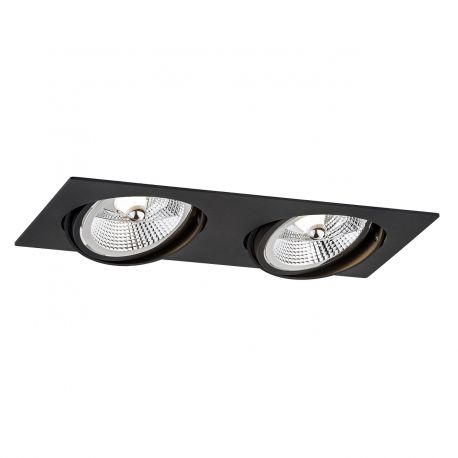 Spoturi tavan fals - Corp incastrabil cu 2 spoturi directionabile tavan fals OLIMP PLUS negru