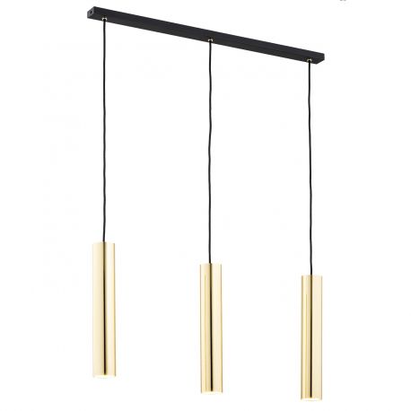 Pendule, Lustre suspendate - Lustra moderna cu 3 spoturi tubulare GOMERA PLUS alama