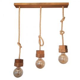 Pendule, Lustre suspendate - Lustra rustica cu 3 pendule fabricata manual din lemn Lucca