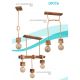Pendule, Lustre suspendate - Lustra rustica cu 5 pendule fabricata manual din lemn Lucca