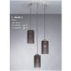Pendule, Lustre suspendate - Lustra moderna cu 3 pendule design italian 10000 fumuriu