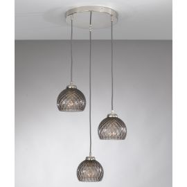Pendule, Lustre suspendate - Lustra moderna cu 3 pendule design italian 10003 fumuriu