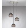 Lustra moderna cu 3 pendule design italian 10003 fumuriu