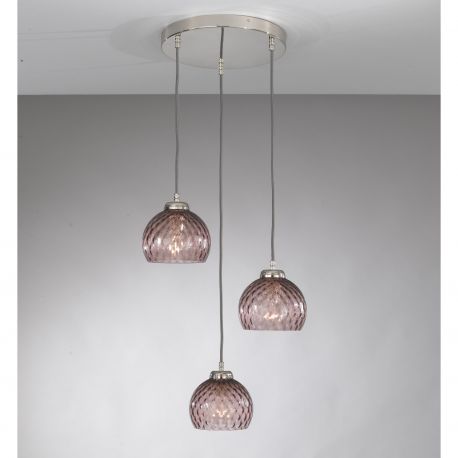 Pendule, Lustre suspendate - Lustra moderna cu 3 pendule design italian 10006 Amethyst