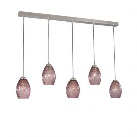 Pendule, Lustre suspendate - Lustra moderna cu 5 pendule design italian 10008 Amethyst