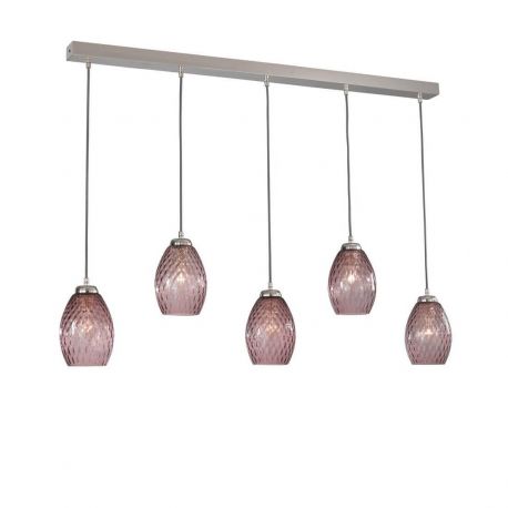 Pendule, Lustre suspendate - Lustra moderna cu 5 pendule design italian 10008 Amethyst
