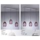 Pendule, Lustre suspendate - Lustra moderna cu 3 pendule design italian 10008 Amethyst