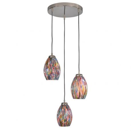 Pendule, Lustre suspendate - Lustra moderna cu 3 pendule din sticla Murrina 10009