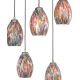 Pendule, Lustre suspendate - Lustra moderna cu 5 pendule din sticla Murrina 10009