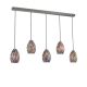 Pendule, Lustre suspendate - Lustra moderna cu 5 pendule din sticla Murrina 10009