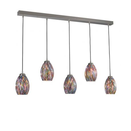 Pendule, Lustre suspendate - Lustra moderna cu 5 pendule din sticla Murrina 10009