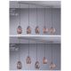 Pendule, Lustre suspendate - Lustra moderna cu 5 pendule din sticla Murrina 10009