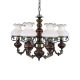Candelabre, Lustre - Candelabru cu 6 brate design italian din alama cu lemn 620