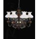 Candelabre, Lustre - Candelabru cu 6 brate design italian din alama cu lemn 620