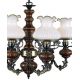 Candelabre, Lustre - Candelabru cu 6 brate design italian din alama cu lemn 620