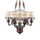Candelabre, Lustre - Candelabru cu 6 brate design italian din alama cu lemn 636