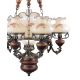 Candelabre, Lustre - Candelabru cu 6 brate design italian din alama cu lemn 636