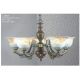 Candelabre, Lustre - Candelabru rustic cu 5 brate design italian din alama cu lemn 2801