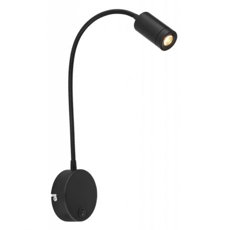 Aplice, corpuri de iluminat pentru pereti - Aplica cu reader LED brat flexibil MILLY negru