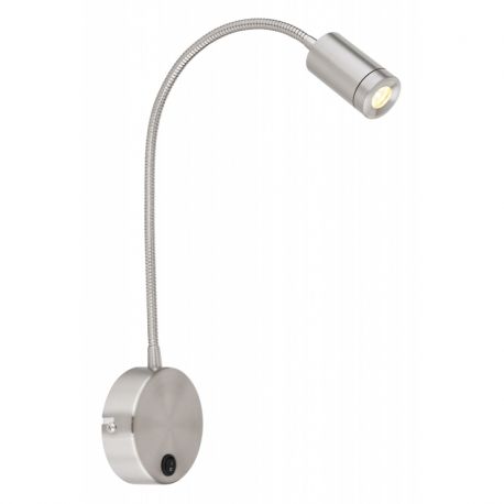 Aplice, corpuri de iluminat pentru pereti - Aplica cu reader LED brat flexibil MILLY nickel