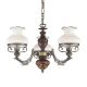 Candelabre, Lustre - Candelabru cu 3 brate design italian din alama cu lemn 2810