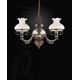 Candelabre, Lustre - Candelabru cu 3 brate design italian din alama cu lemn 2810