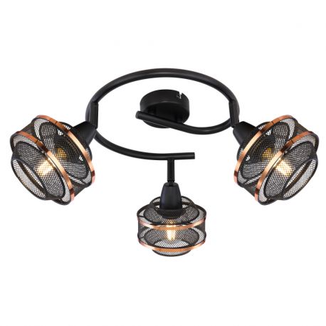 Plafoniere cu spoturi, Spoturi aplicate - Plafoniera metal negru/auriu BELLONA 3