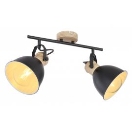 Plafoniere cu spoturi, Spoturi aplicate - Plafoniera metal stil industrial WIHO 2 negru/maro